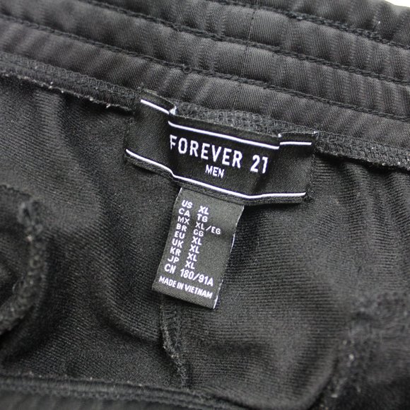 Forever 21 Black Drawstring Red Stripe Jogger Athletic Mens Sweatpants sz XL - Picture 4 of 4